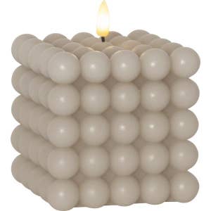 Star Trading Blockljus LED Flamme Dot Beige 10x12,5cm