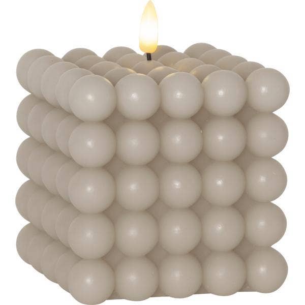 Star Trading Blockljus LED Flamme Dot Beige 10x12,5cm