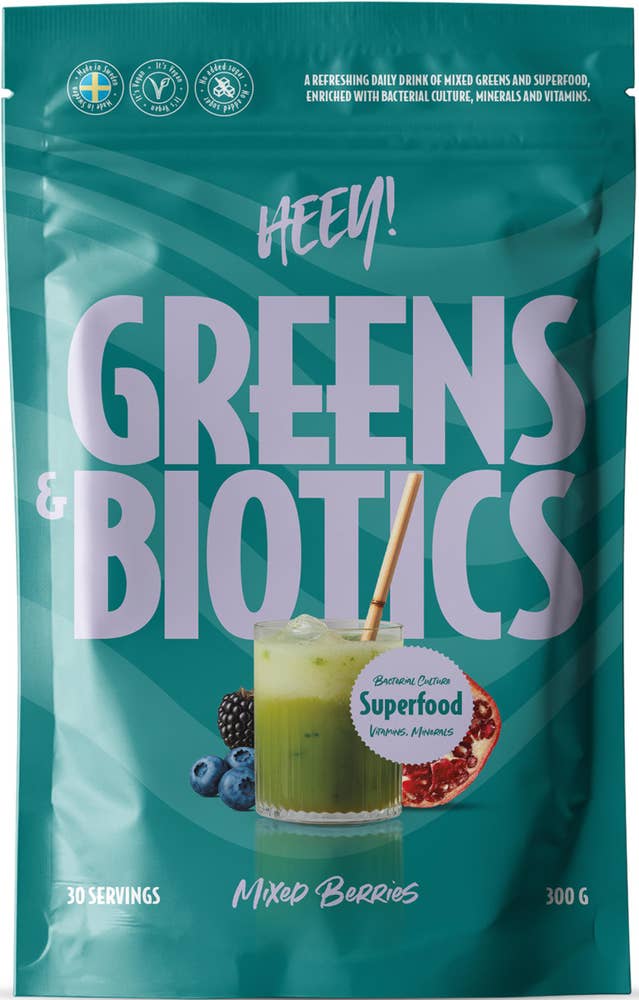 Heey! Greens & Biotics Superfood Mixed Berries 30 portioner