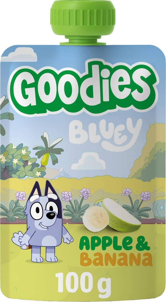 GOODIES Bluey Klämmis Äpple & Banan 3År
