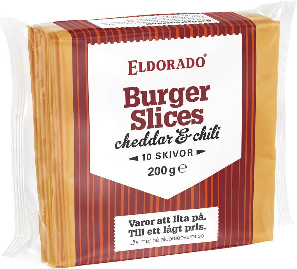 Eldorado Burger Slices med Cheddar & Chili