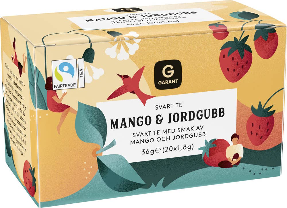 Garant Svart Te Mango & Jordgubb