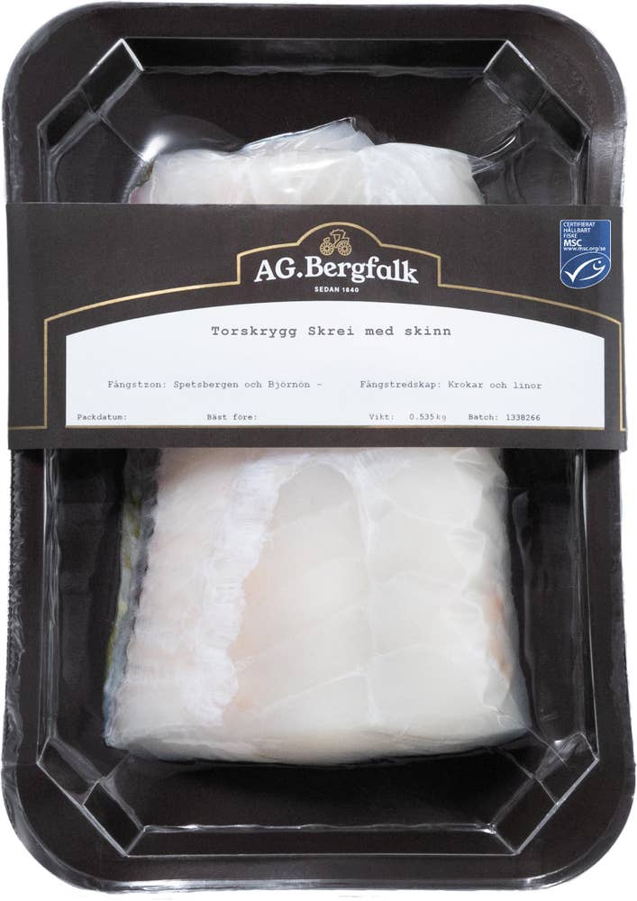 AG Bergfalk Torskrygg Skrei med Skinn MSC