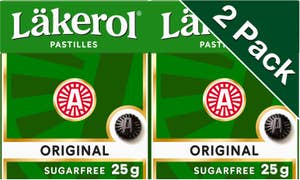 Läkerol Halstabletter Original Sockerfri 2x25g