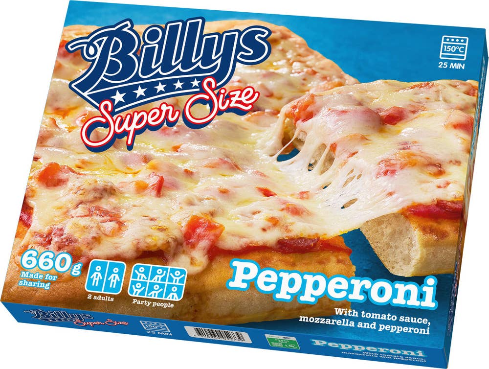 Billys Super Size Pizza Pepperoni Fryst