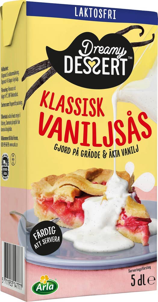 Dreamy Dessert Vaniljsås Laktosfri 10% med grädde & äkta vanilj