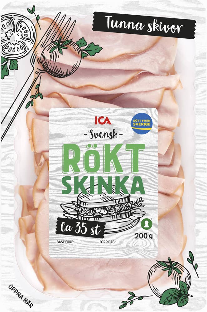 Ej sorterad Skinka Rökt Ica
