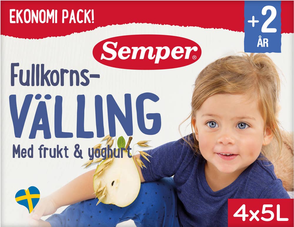 Semper Fullkornsvälling med Frukt & Yoghurt +24M