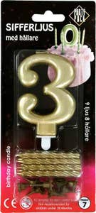 Party Pack Sifferljus 3 Guld