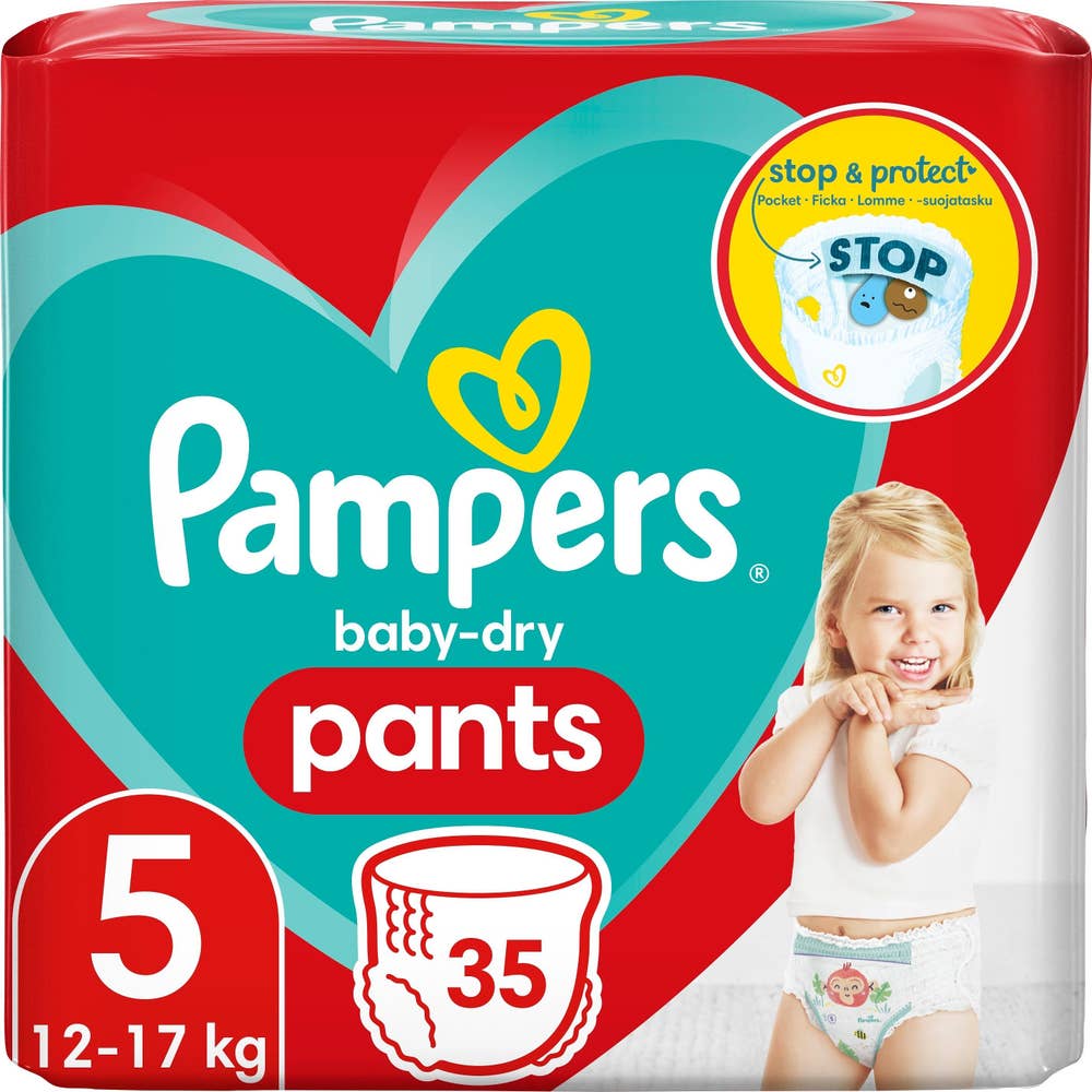 Pampers Byxblöjor BabyDry (5) 12- 35-p Pampers