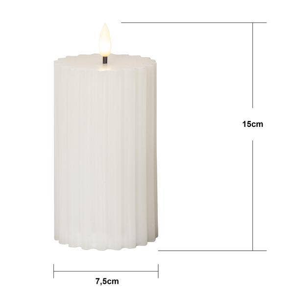 Star Trading Blockljus LED Flamme Stripe Vit 15cm