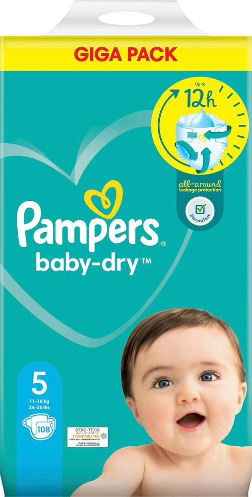 Pampers Blöja BabyDry S5 11- 108-p Pampers