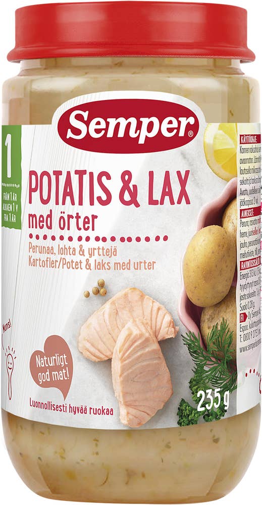 Semper Potatis & Lax med Örter 12M