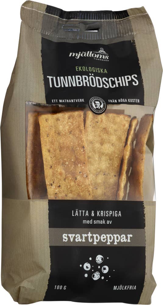 Mjälloms Tunnbrödschips Svartpeppar EKO