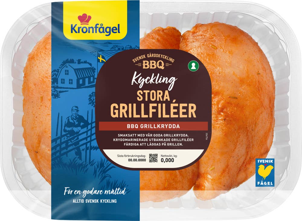 Kronfågel BBQ Stora Kycklingfiléer Grillkrydda