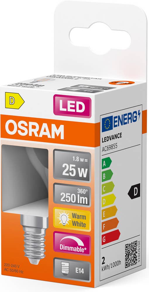 Osram LED Klot E14 250lm (25W) Klar Dimbar