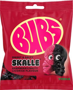 BUBS Skalle Hallon & Saltlakrits Veganska