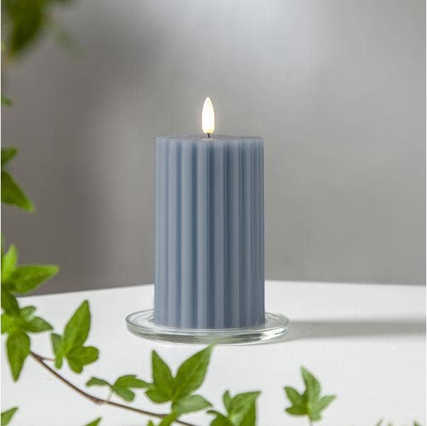 Star Trading Blockljus LED Flamme Stripe Blå 15cm