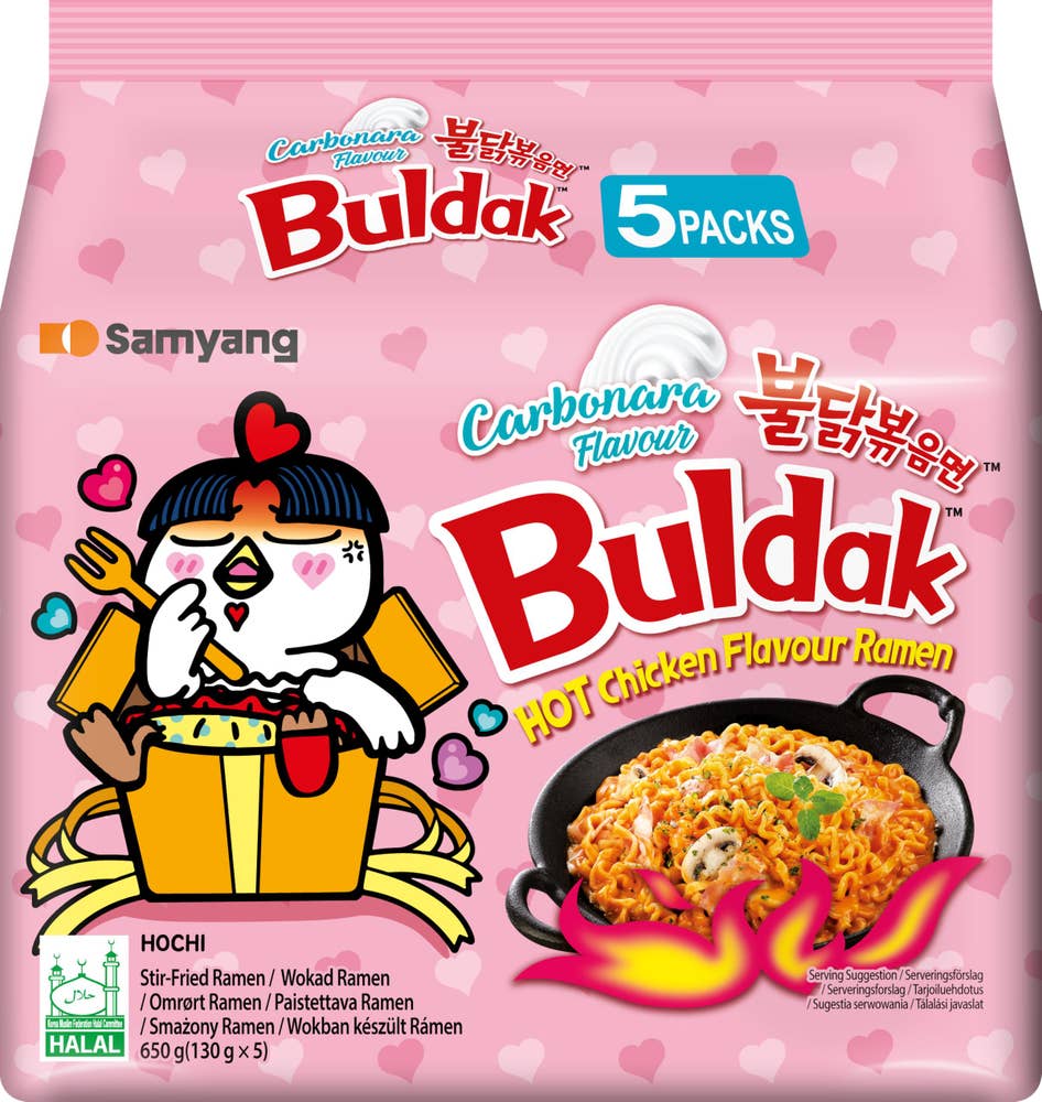 Samyang Snabbnudlar Buldak Hot Chicken Carbonara 5-p