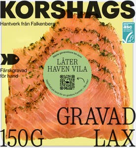 Korshags Gravad Lax Skivad Uppfödd på Land ASC