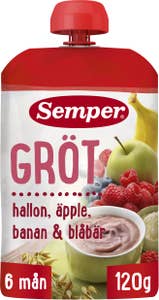 Semper Gröt Äpple, Hallon, Banan & Blåbär 6M