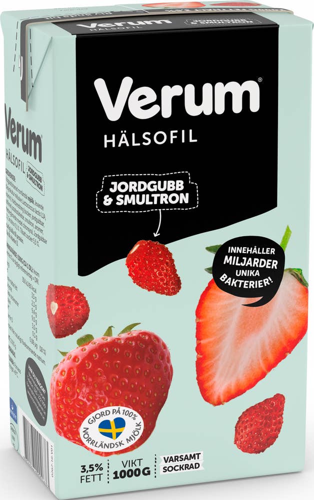 Verum Hälsofil Jordgubb/Smultron 3,5% Verum