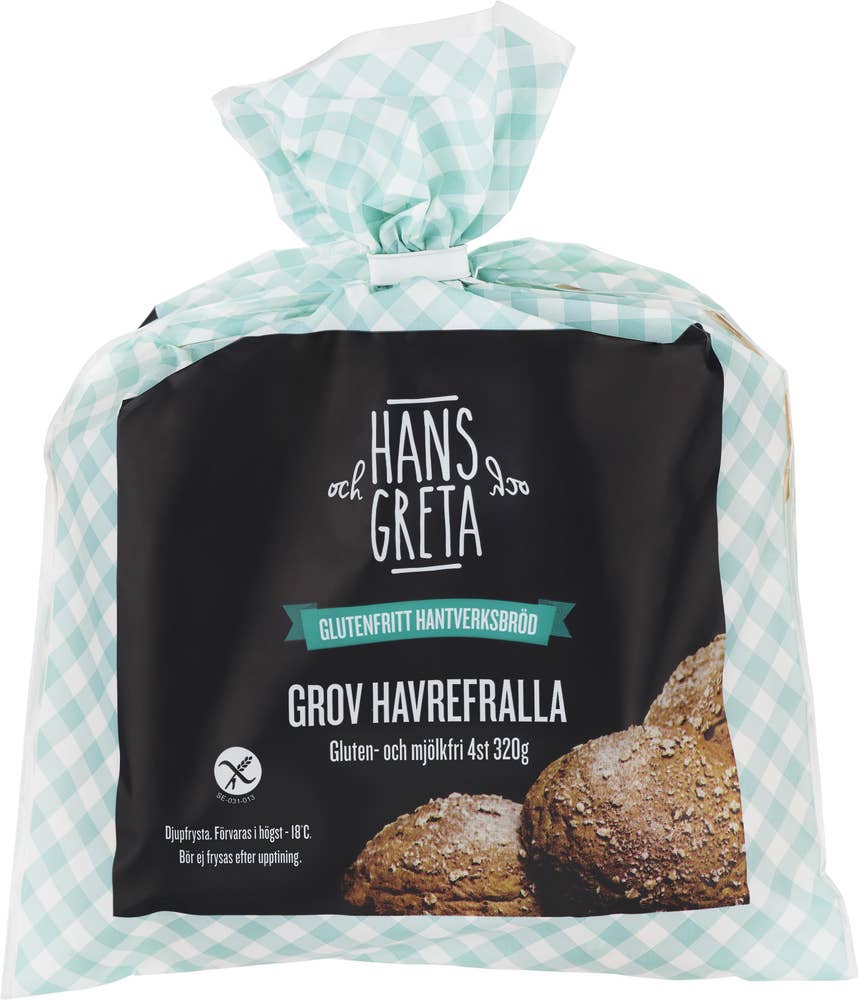 Hans & Gretas Glutenfria Bröd Grov Havrefralla Glutenfri Fryst 4-p