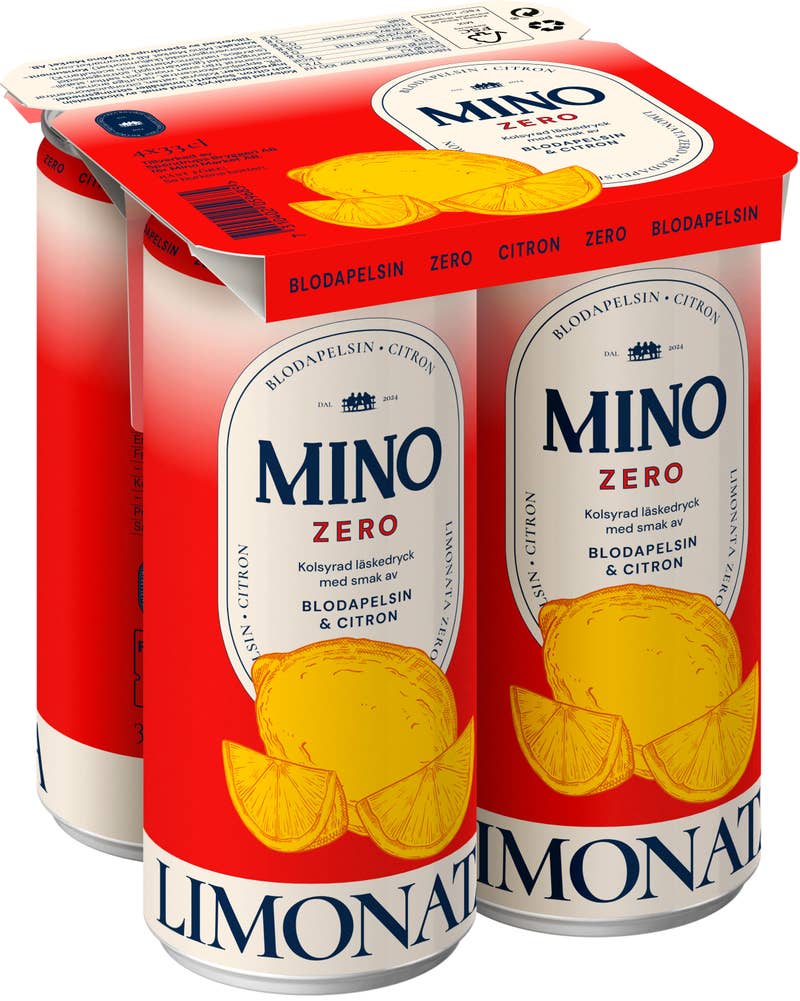 Mino Limonata Blodapelsin & Citron Zero 4x33cl