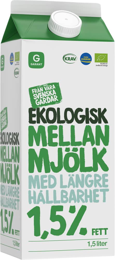 Garant Eko Mellanmjölk Längre Hållbarhet EKO/KRAV 1.5%