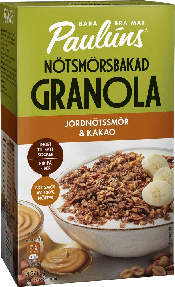 Paulúns Nötsmörsbakad Granola Jordnötssmör & Kakao