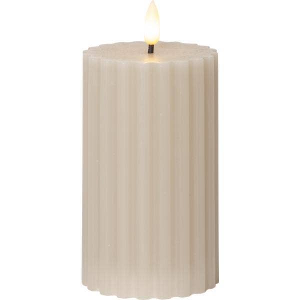Star Trading Blockljus LED Flamme Stripe Beige 15cm