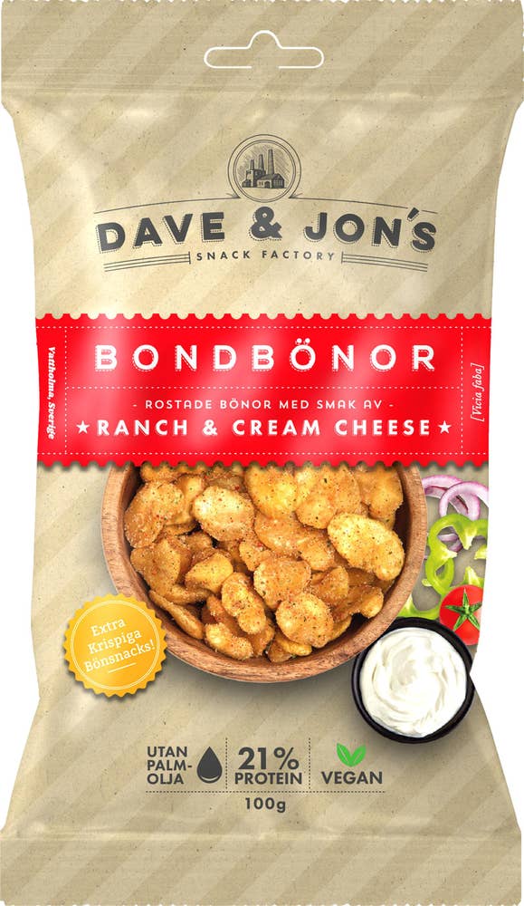 Dave & Jon's Bondbönor Rostade Ranch & Cream Cheese