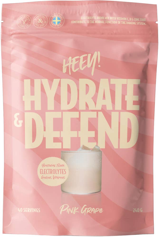 Heey! Hydrate & Defend Electrolytes Pink Grape 40 portioner