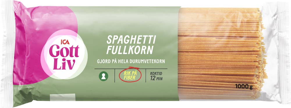 Ej sorterad Spaghetti Fullkorn Ica Gott Liv