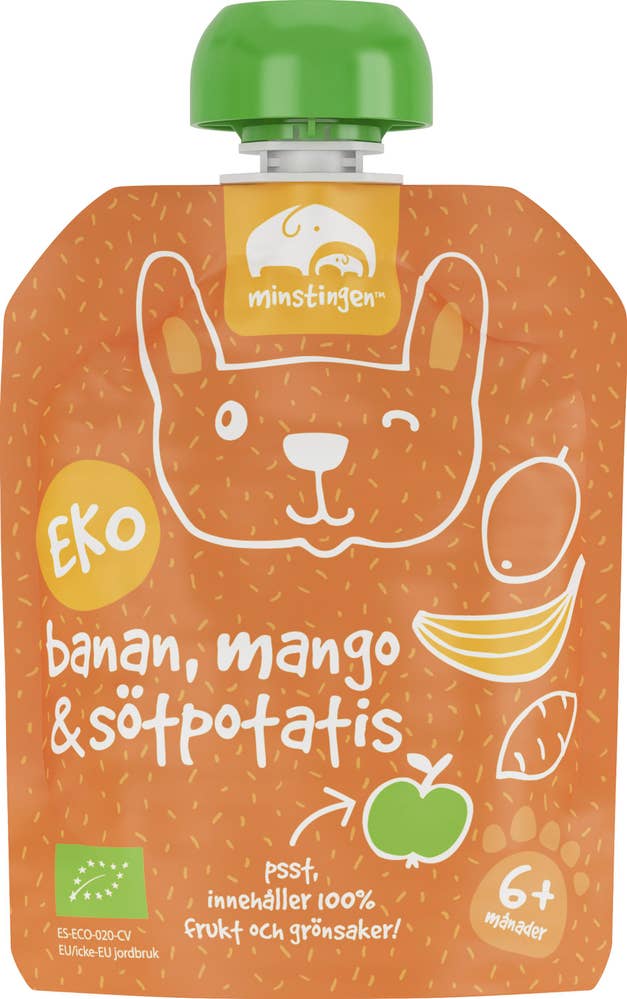 Minstingen Klämmis Banan, Mango & Sötpotatis +6M EKO