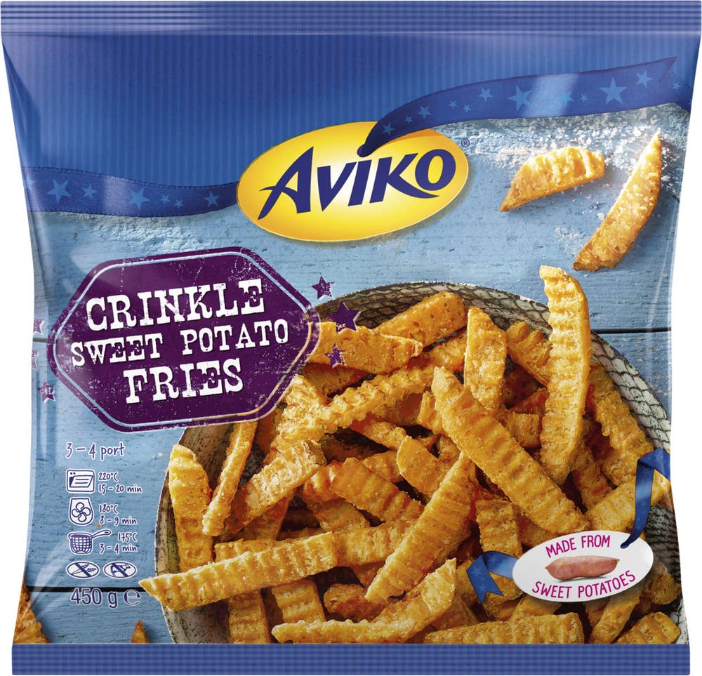 Aviko Räfflade Sötpotatis Pommes Fryst Aviko