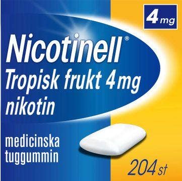 Nicotinell Tropisk frukt 4 mg, Nikotin, medicinskt tuggummi, 204 st