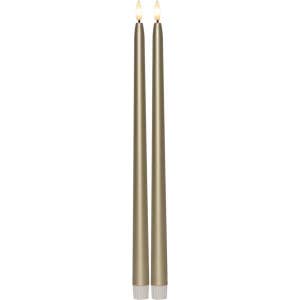 Star Trading LED Antikljus Flamme Metal Guld 39cm