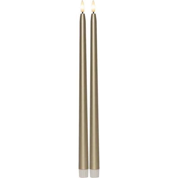 Star Trading LED Antikljus Flamme Metal Guld 39cm