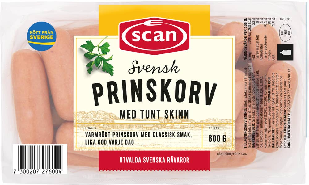 Scan Prinskorv Tunt Skinn