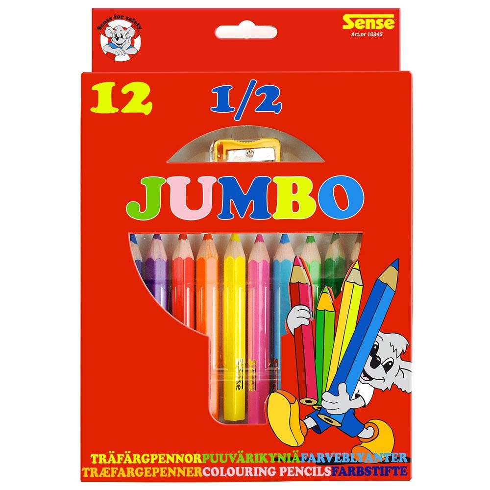 Sense Träfärgpennor 1/2 Jumbo 12-p Sense