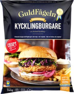 Guldfågeln Kycklingburgare 8-pack Crispy Fryst