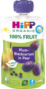 Hipp Puré Päron, Plommon & Svarta Vinbär 4M EKO