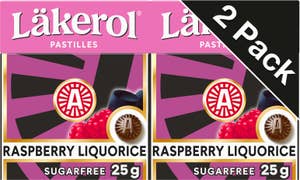 Läkerol Halstabletter Raspberry Licorice Sockerfri 2x25g