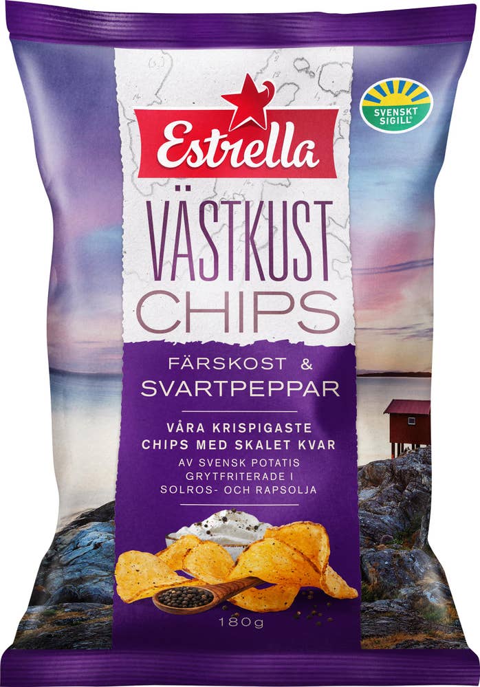 Estrella Chips Färskost & Svartpeppar