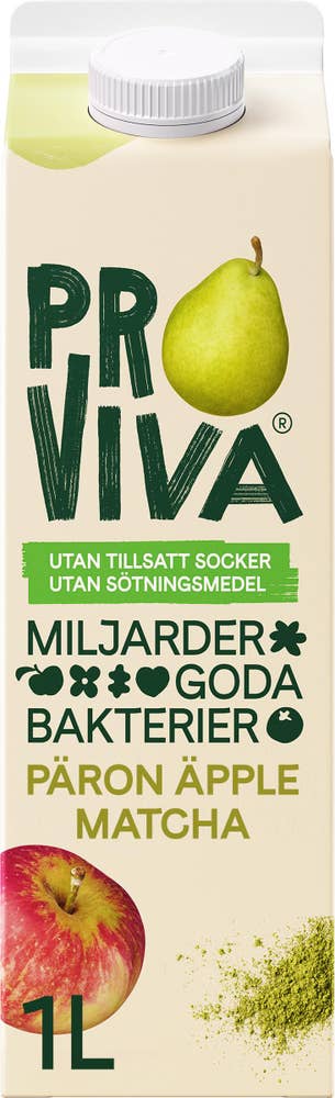 ProViva Fruktdryck Päron, Äpple & Matcha Utan Tillsatt Socker & Sötningsmedel