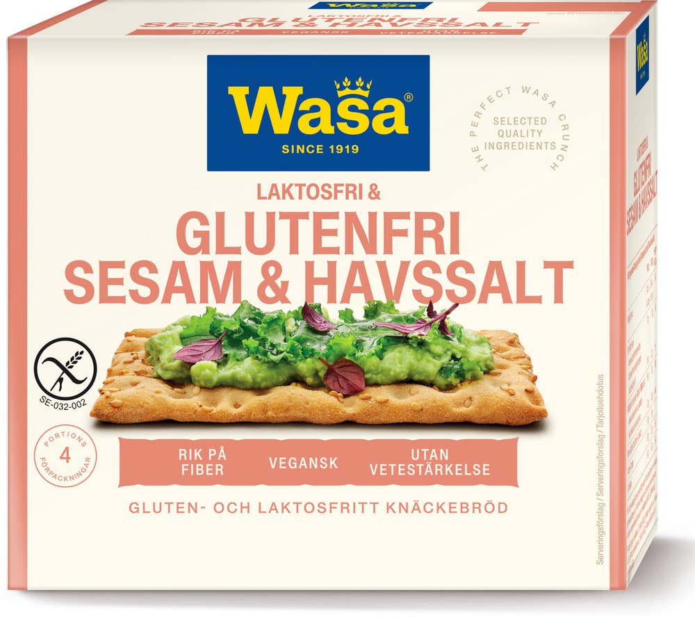 Wasa Knäckebröd Sesam/Havssalt Laktos- & Glutenfritt