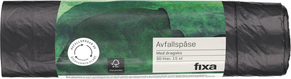 Fixa Avfallspåse med Dragsko 30L