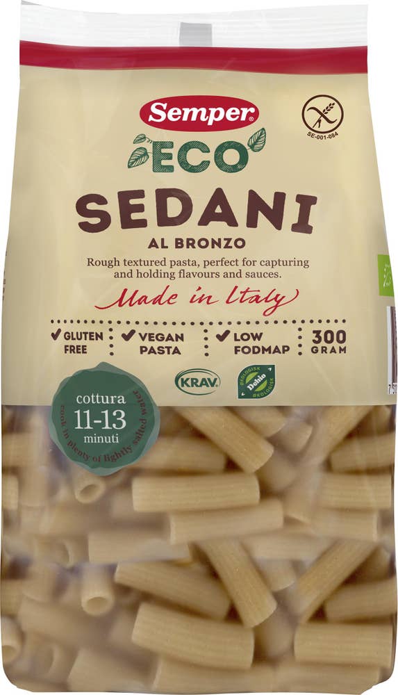 Semper Pasta EKO/KRAV Gluenfri Sedani Rigati