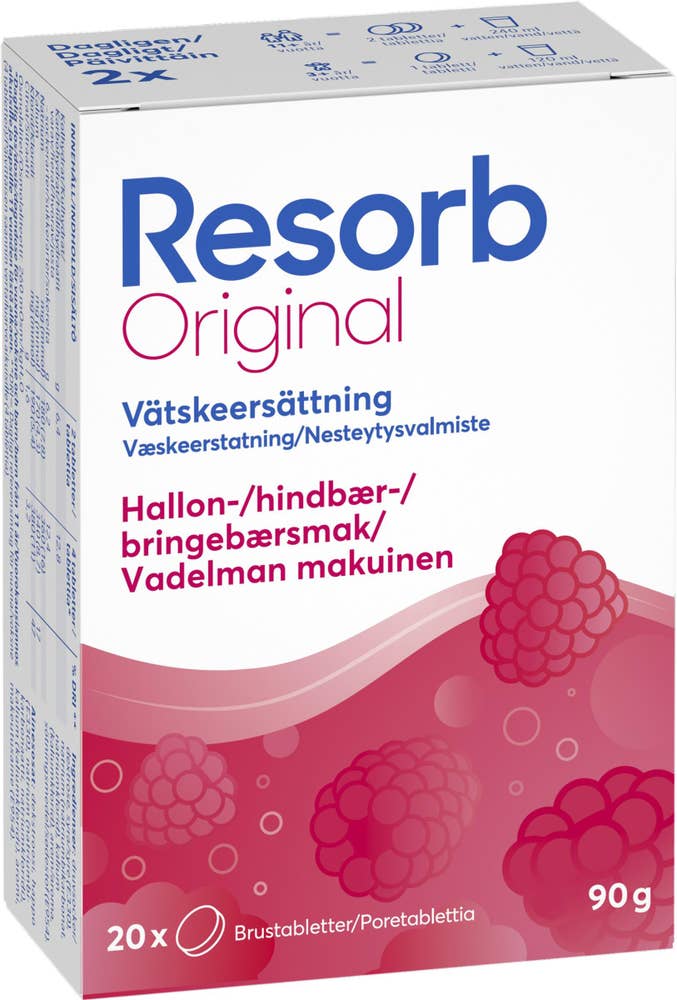 Resorb Vätskeersättning Original Hallon 2x10-p